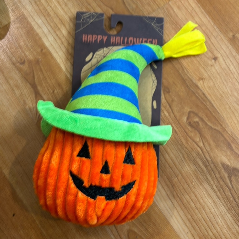 Happy  |  Halloween 🎃 With Hat |  Squeaky Plush Dog Toy  9” …